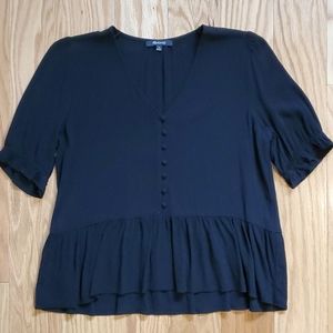 MOVING SALE💥Madewell Black Ruffle Top size M